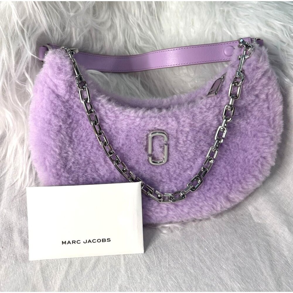 Marc Jacobs Teddy Curve Bag Lilac Shoulder Bag With Silver Chain